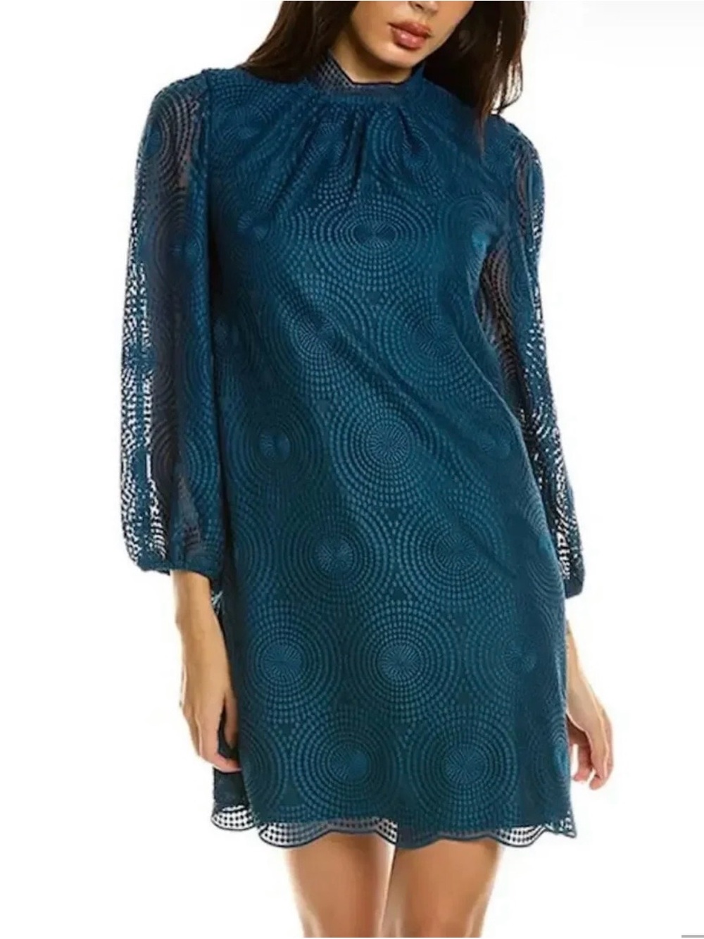 Trina Turk Palm Colony Lace Mini Dress Ocean Blue Size 8